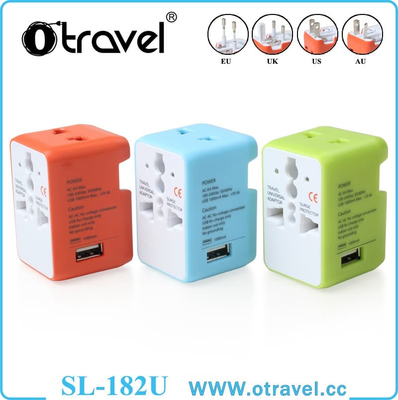 Universal travel adapter with usb charger